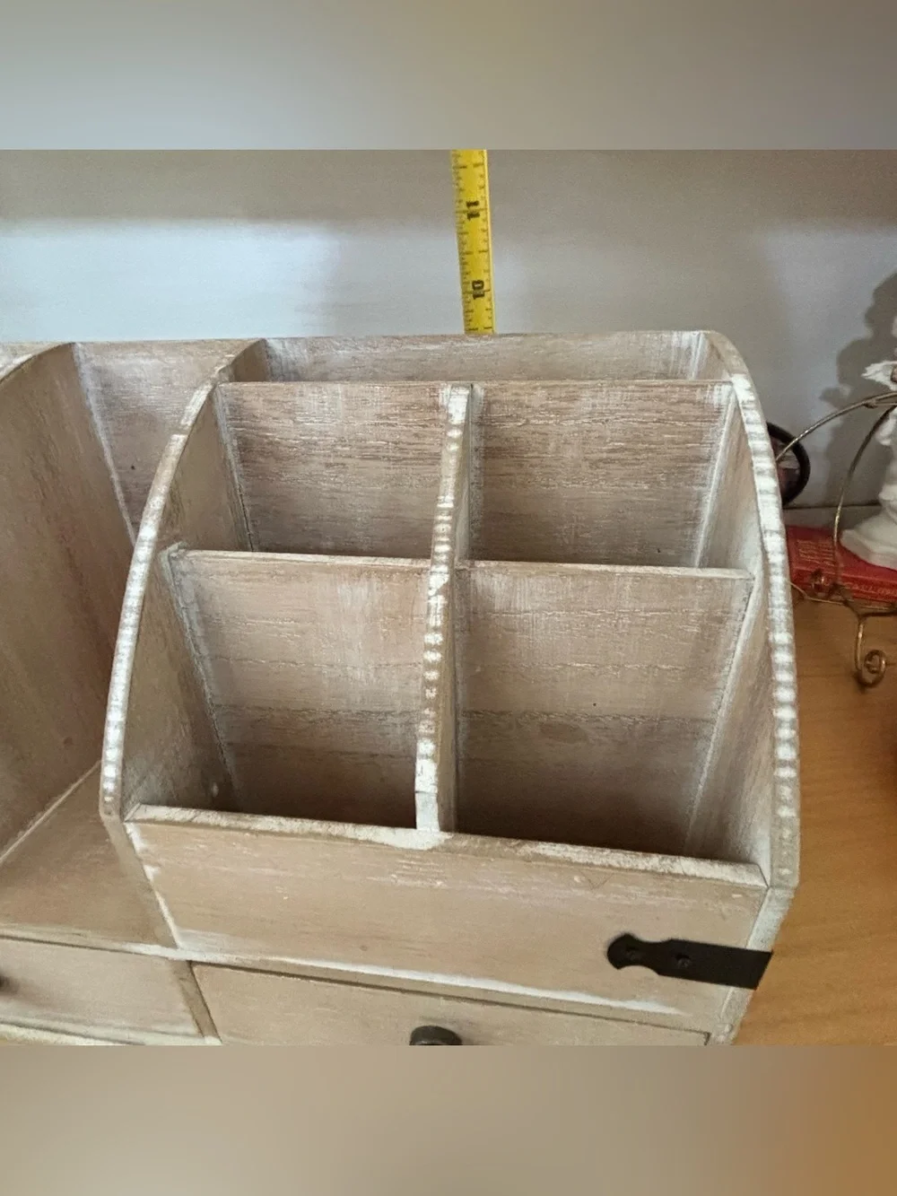 Wooden Desk Organizer with Two Drawers - Farmhouse